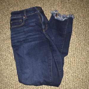 LOFT raw hem skinnies